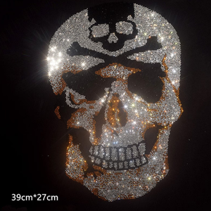 T-<span class=keywords><strong>shirt</strong></span> et sweat à capuche tendance prêts à expédier, motif squelette et fleur à transfert thermique DIY - Product Image 3