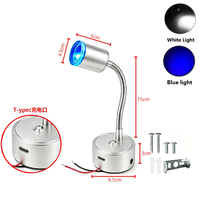 Lampes LED 12V pour l'intérieur des camping-cars, éclairage de lecture à intensité variable pour bateaux et caravanes avec port Type C