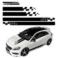Ensemble de 6 autocollants latéraux de voiture en vinyle, autocollants décoratifs de carrosserie de voiture de course sportive, autocollants décoratifs DIY, bandes autocollantes en vinyle