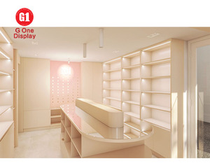 Modular Gold Stainless Cosmetic Shop Fitting System Luxury Beauty Boutique Interior Architecture Design to Reality - Product Image 3
