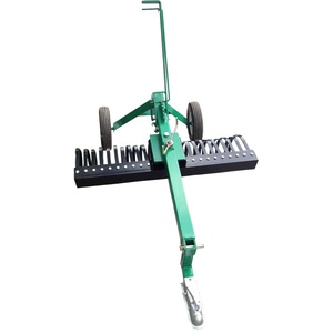 Râteau paysager en métal à remorquer pour VTT de 4 pieds pour le nivellement des pelouses, le ramassage des feuilles dans l'agriculture et le jardinage - Product Image 3