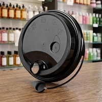 Tapas de Plástico Desechables de 90 mm de Grosor para Vasos - Tapas Selladas con Acabado Mate, Aptas para Vasos de Té con Leche