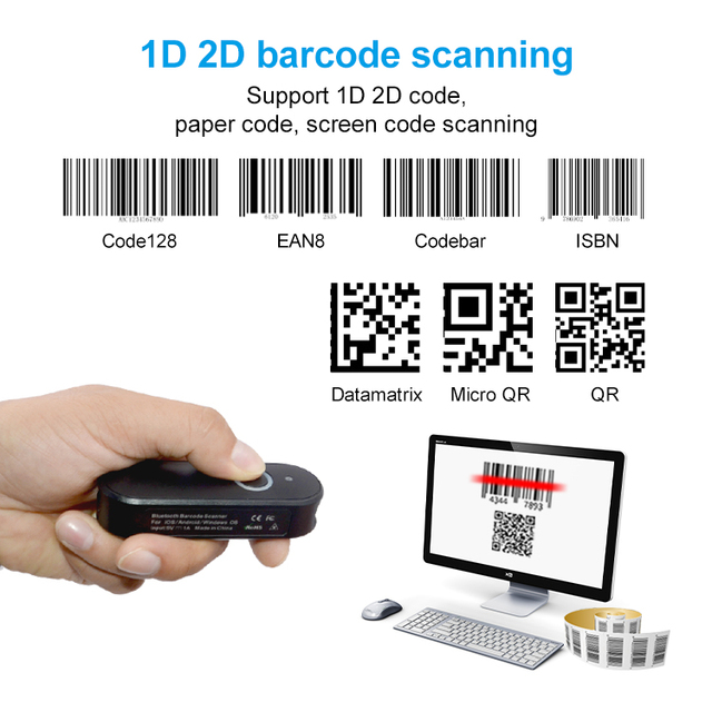 Mini Barcode Scanner 1D USB Handfree Barcode Reader Scanner Carried Barcode Reader