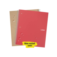 Cahier à spirale à fil règle personnalisé 100 feuilles 10.5x8 pouces couleurs unies assorties