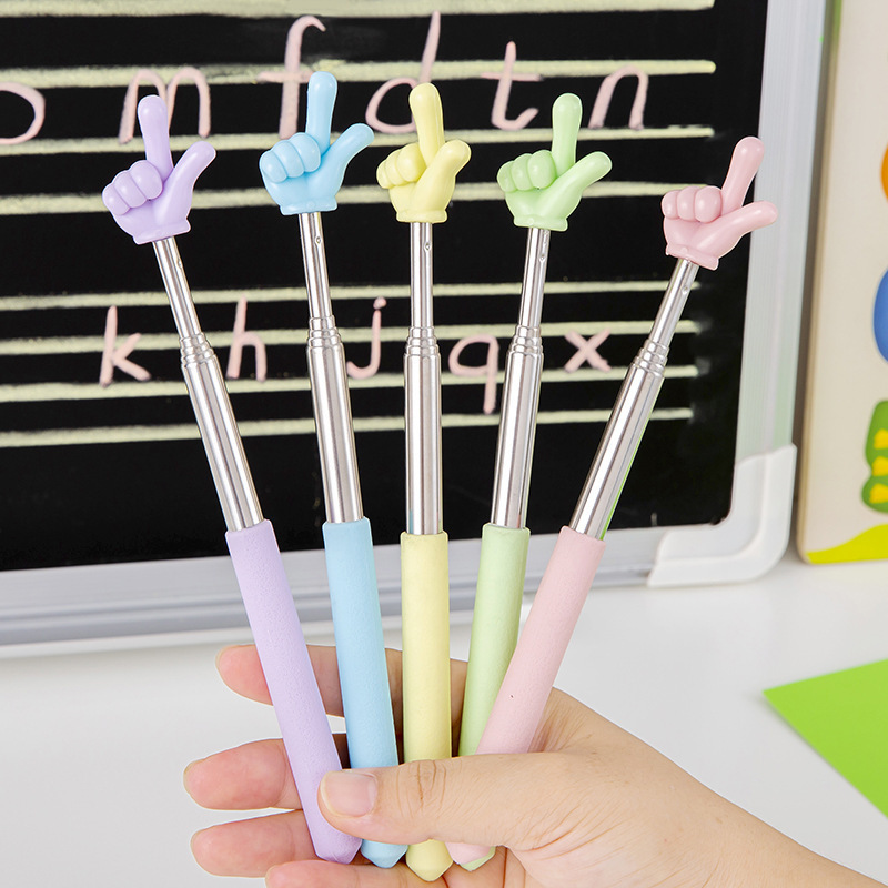 Telescopic Teachers <strong>Pointer</strong> Toy <strong>Extendable</strong> Hand <strong>Pointer</strong> Toy Cute Retractable <strong>Metal</strong> Stick for Kids Teachers Enhancing Reading
