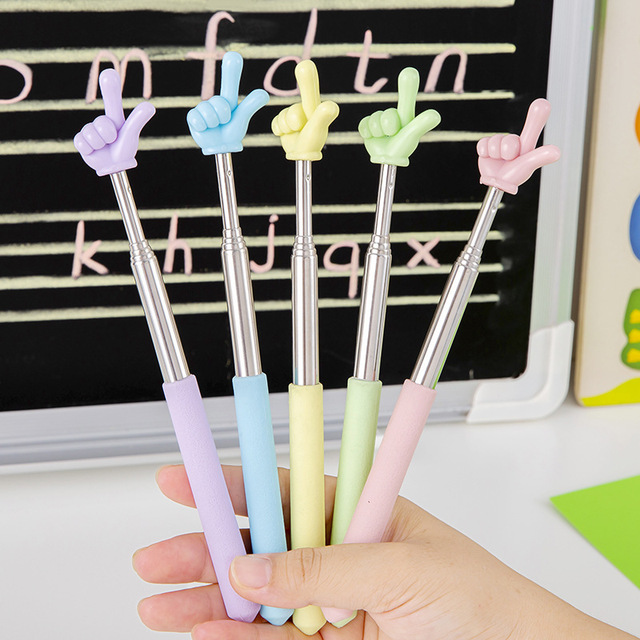 Telescopic Teachers Pointer Toy Extendable Hand Pointer Toy Cute Retractable Metal Stick for Kids Teachers Enhancing Reading