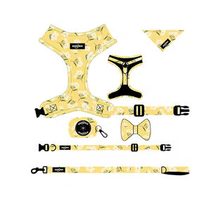 조절 가능한 강아지 하네스 리드줄 세트, 칼라 보우, 강아지 훈련 세트, 작은 강아지 하네스 리드줄 세트 (요르키, 치와와, 포메라니안용) - Product Image 4