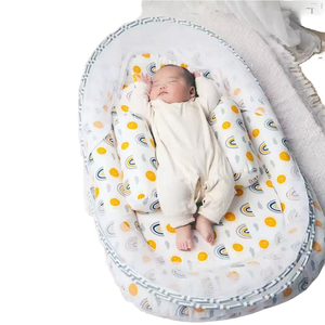 Lit pliant 4-en-1 en coton biologique avec moustiquaire, berceau respirant pour nouveau-né, style princesse, avec canopy en maille - Product Image 1