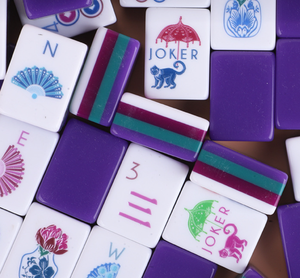 Set di Mahjong di Lusso in Acrilico con Design in Cristallo Viola - Marca AMJ Modello MS457458 Regalo per Sala degli <span class=keywords><strong>Scacchi</strong></span> - Product Image 1