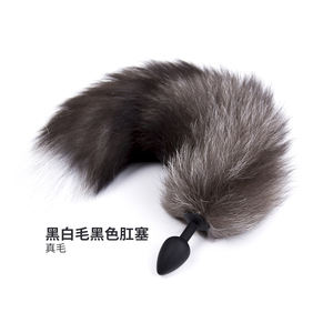 Vera pelliccia <span class=keywords><strong>coda</strong></span> di volpe <span class=keywords><strong>anale</strong></span> Plug adulto BDSM Bondage giocattolo del sesso con la <span class=keywords><strong>coda</strong></span> di silicone per il calcio Plug - Product Image 5