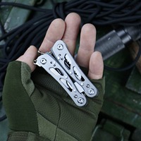 Couteau pliant multifonction tout en acier pour l'extérieur, pinces, mini outil de survie d'urgence pour la maison, camping, 96g, léger, modèle noir A07