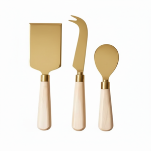 Juego de Cuchillos para Queso Redondos de Lujo con Mangos de Mármol Coloridos - Product Image 1