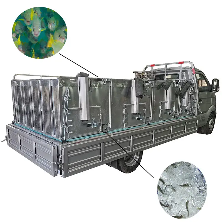 Contenedor de pescado de aleación de aluminio, caja enfriadora de transporte de alimentos congelados, caja de hielo, contenedor de pescado, vehículos de transporte
