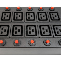 Prise PDU industrielle de haute qualité personnalisée en usine, 30 bits, 19 pouces, C19, avec interrupteur à air 4P, protection contre les surcharges