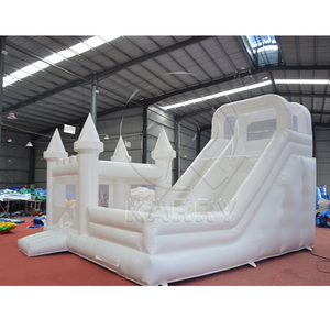 Casa <span class=keywords><strong>de</strong></span> rebote blanca para niños <span class=keywords><strong>de</strong></span> fiesta <span class=keywords><strong>de</strong></span> boda Castillo hinchable blanco con tobogán y pozo <span class=keywords><strong>de</strong></span> <span class=keywords><strong>bolas</strong></span> - Product Image 4