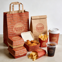 Échantillon gratuit Boîte à emporter en papier jetable recyclable bon marché Poulet frit Frites Hamburgers Emballage combiné pour restauration rapide