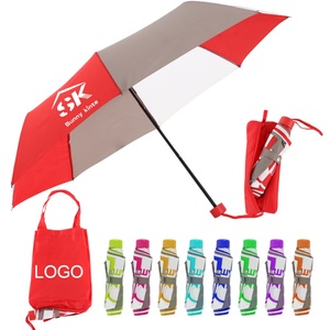 New Design Custom logo Color 3 Fold <b>Umbrella</b> Modern Novelty Portable Outdoor Travel School Bag <b>Umbrella</b> Vented New Style - Product Image 2