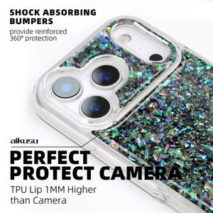 Funda Protectora para Teléfono Móvil AiKUSU de Lujo, Diseño de Nácar Azul, Impermeable, Personalizada, para iPhone 17 16 15 14 13 12 Pro Max - Product Image 3