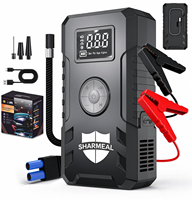 SHARMEAL Démarreur de Batterie Portable pour Voiture, Batterie Externe 12V 6000mAh, Booster de Démarrage avec Compresseur d'Air