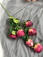 Chinesische Fabrik Bestseller Günstige Realistische Handgefertigte Seidenrosen Getrocknete Rosensträuße für Muttertag Heimdekoration