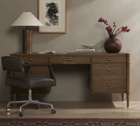 Bureau de direction moderne en bois de chêne massif de haute qualité avec tiroir, bureau d'écriture/ordinateur durable pour chambre ou hôtel