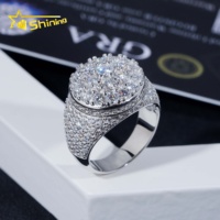 Bague pour homme en argent 925 avec moissanite VVS, testée au diamant, style Iced Out, best-seller, expédition depuis les États-Unis