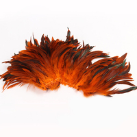 Plumes de coq Schlappen de 8-10 pouces, teintes, en guirlande, pour costumes de carnaval et décoration de vêtements