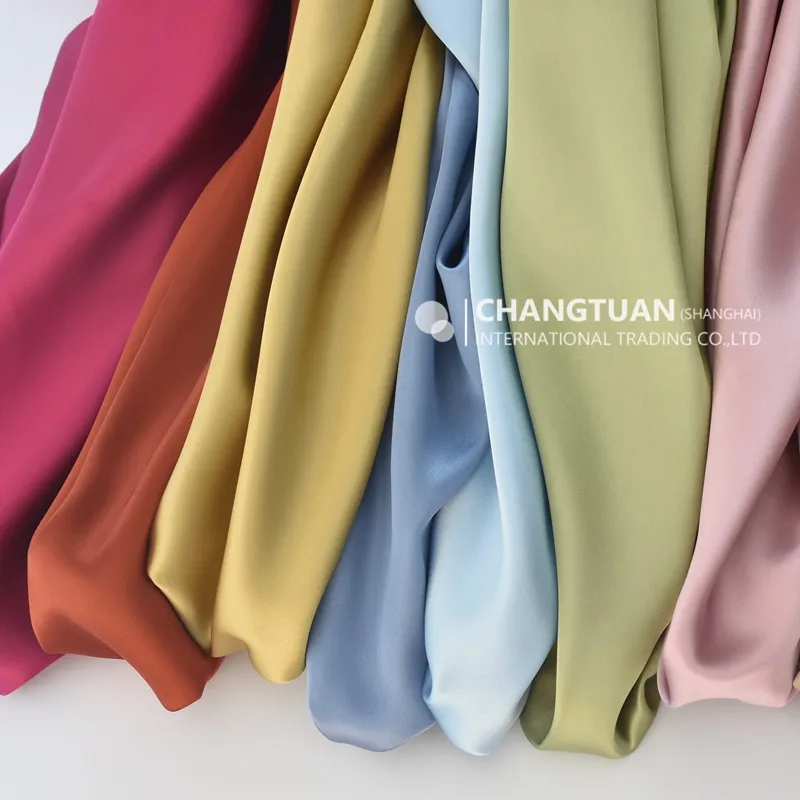 Bán buôn satin chất liệu vải dày Charmeuse sáng bóng mượt đồng bằng satin vải nặng Trắng satin vải cho quần áo Dresses