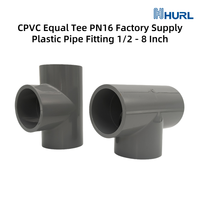 Raccord en T égal en CPVC PN16, fourni par l'usine, raccord de tuyauterie en plastique à sertir pour colle solvantée 1/2 - 8 pouces, raccords de plomberie pour l'alimentation en eau