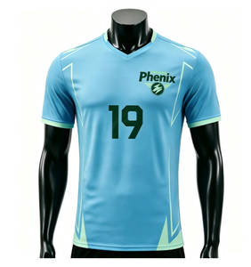 Maillots de football pour hommes en gros 100 % polyester respirant à séchage rapide à manches courtes personnalisables par transfert thermique pour équipes - Product Image 1