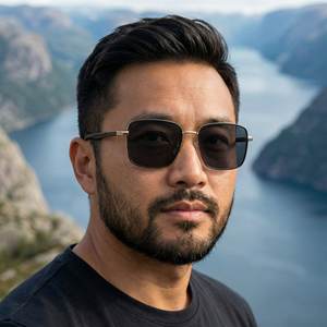 Gafas de sol polarizadas con montura cuadrada Ks-3984 para hombre, protección Uv400, montura de metal y plástico negra, gafas de sol para conducir al aire libre - Product Image 4