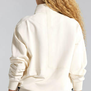 Maglione con collo a Zip da donna con Logo personalizzato Giacca sportiva con Zip in pile 1/4 da palestra felpa con Zip a quarto di Zip felpa da donna - Product Image 5