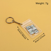 À la mode Dollar US Billets Mousqueton Porte-clés Mini Pendentifs Transparents Transfrontalier pour Amazon Monnaie Accessoires Stock