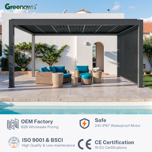 Pergola <span class=keywords><strong>de</strong></span> protection solaire réglable à commande manuelle en aluminium <span class=keywords><strong>pour</strong></span> <span class=keywords><strong>abri</strong></span> <span class=keywords><strong>de</strong></span> patio économique - Product Image 2