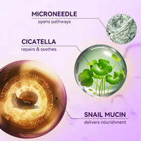 Sérum Soin Visage Hydratant Éclatant Effet Peau de Verre à 92% de Mucus d'Escargot Cica Non Collant Micro-Aiguilles Quotidiennes 300