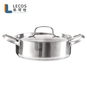 LECOS Factory Vente chaude Poêle à frire et à sauter à induction pour restaurant, Casserole en acier inoxydable avec couvercles entièrement métalliques - Product Image 6