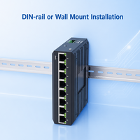 Commutateur Ethernet industriel Gigabit 8 ports non géré, rail DIN, RJ45, avec double entrée d'alimentation