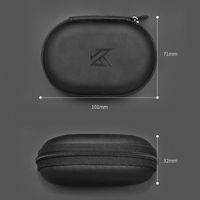 Kotak Penyimpanan Kabel Earphone Oval Hitam KZ dengan Resleting EDX PRO ND CCA ZSN PRO ZS10 PRO CRA C12 Castor ZSN PRO 2 PU Case