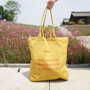 Canvas Bag Women's <b>Large</b> Capacity Strong Simple New Shoulder Handbag Tote Bag Supermarket Shopping Bag - Product Image 1