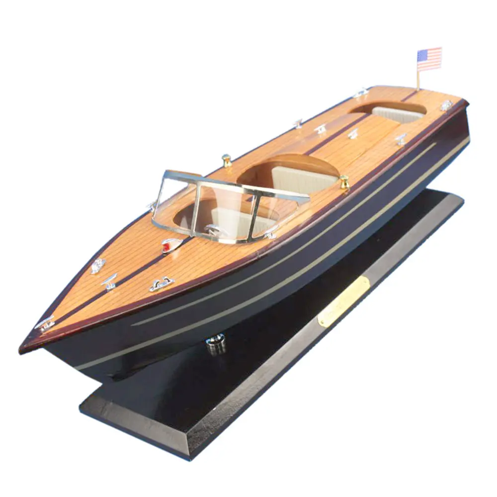 Wooden fully assembled chris craft racing runaboat Aquarama Riva Italian yacht model Speed boat model home yacht decoration