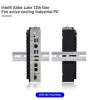Ordinateur industriel sans ventilateur DIN RAIL avec processeur I3 I5 I7 de 12e génération, 8 Go de RAM, 128 Go de SSD, mini-ordinateur industriel