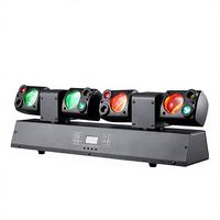 Mini projecteurs de scène 80W à deux bras et quatre têtes, faisceau, stroboscope, laser, tête mobile pour DJ, discothèque, KTV, bar, fête