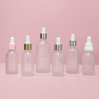 Emballage Cosmétique Flacons d'Huile Essentielle en Verre Or Rose 30 50 100ml, Flacon Compte-Gouttes en Verre Rose pour Huile Capillaire Sérum Parfum Lotion