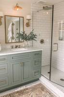 Meuble-lavabo de salle de bain avec tiroirs de rangement et fermeture amortie pour salle de bain familiale