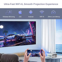 Projecteur D9W Mini Pro 4K 2700 ANSI Full HD 1080P Natif Smart Android Portable avec Moteur Optique Scellé pour Films et Home Cinéma