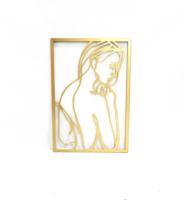 Décoration murale Vivegate Gold Minimalist Female Body Single Line Metal Art Decor Gold Women Body Abstract Minimalist Line