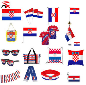 Housse de capot de <span class=keywords><strong>voiture</strong></span> drapeau de la Croatie, foulard de supporter de football de la Croatie, accessoires de soutien pour les fans de football 2026, vente en gros directe usine - Product Image 1