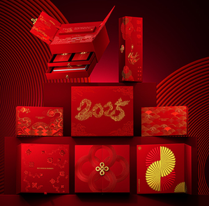 Kotak hadiah cap laris kualitas tinggi Tahun Baru Tahun Baru kotak kemasan Logo cetak hadiah bisnis amplop merah - Product Image 2