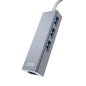 Hub USB 3.0 Mini Haute Vitesse pour Ordinateur <span class=keywords><strong>Portable</strong></span> <span class=keywords><strong>PC</strong></span> 3 Ports 1000 Mbps <span class=keywords><strong>Ethernet</strong></span> Aluminium Noir CHB012 Garantie 1 An En Stock - Product Image 3