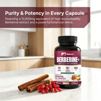 Capsules de berbérine HCl naturelle certifiées HALAL, complément de berbérine, soutient la fonction cellulaire et la fonction métabolique